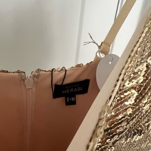 Nadine Merabi Gold Sequins Dress Size Small - Picture 6 of 6